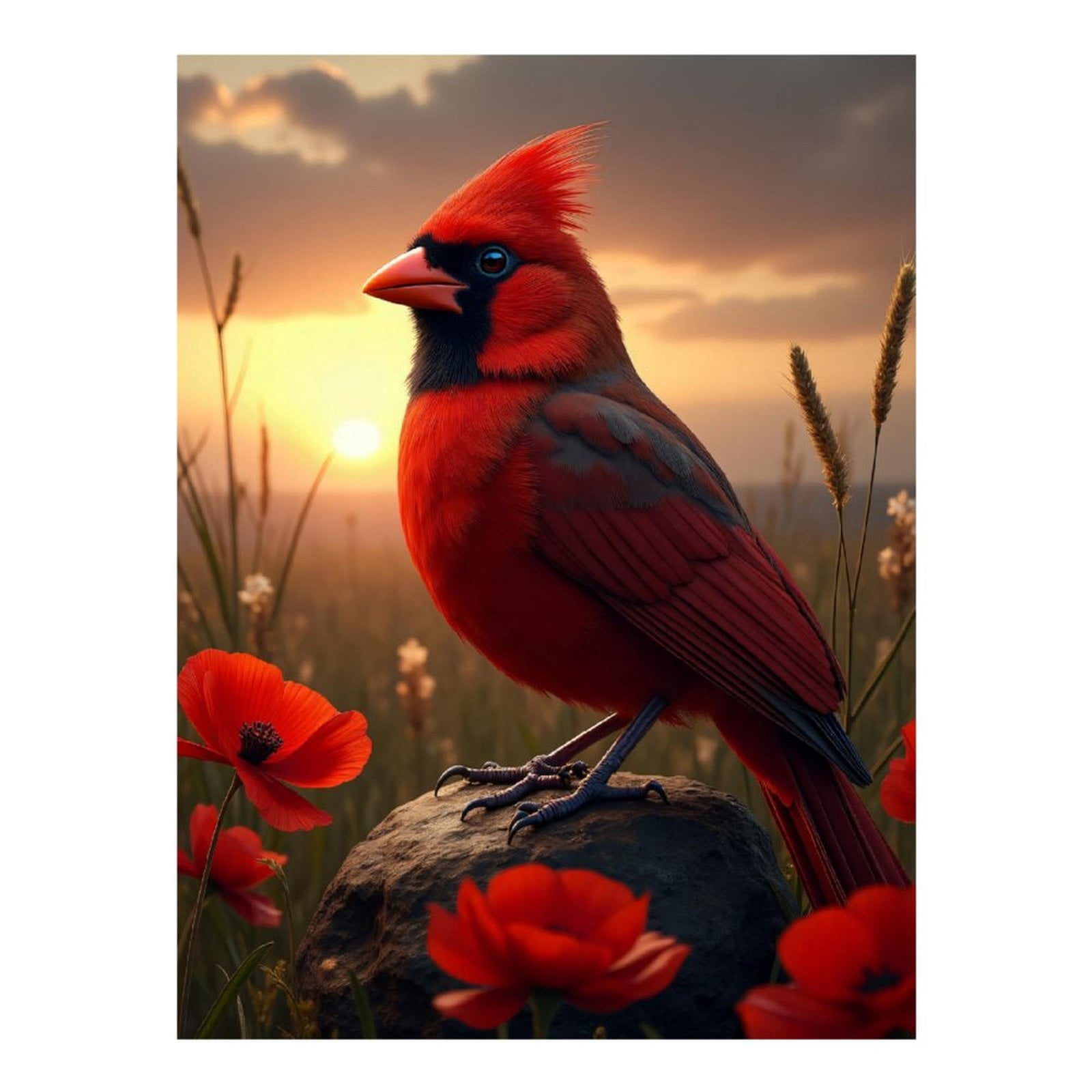Diamond Art Kit for Adults, Modern Cardinal Bird Red Print No.82 Diamond Painting for Adults Beginners, 5D DIY Diamond Art Painting Kits, Colorful Diamond Painting Craft for Home Decor 12x16