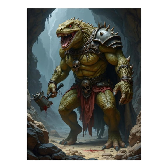 Diamond Art Kit for Adults, Monster Warrior Cave Battle Scene Diamond Painting for Adults Beginners, DIY Diamond Art Painting Kits, 5D Diamond Painting Crafts for Home Decor 12x16 Frameless