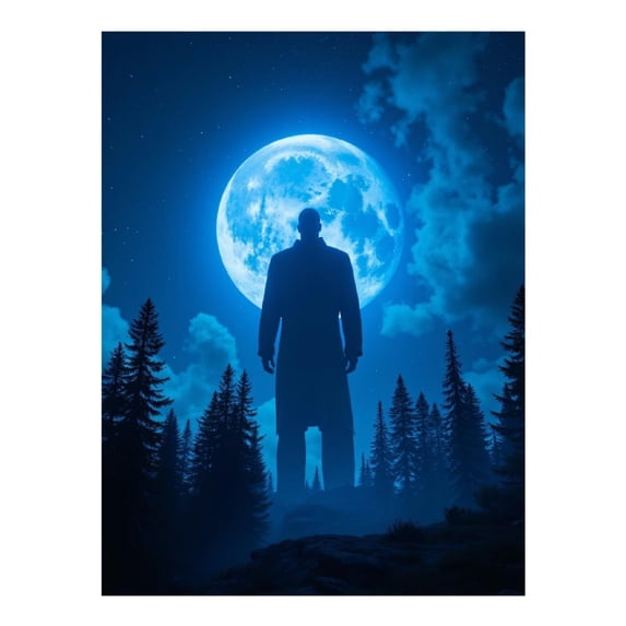 Diamond Art Kit for Adults, Moonlit Silhouette Mystery Forest Diamond Painting for Adults Beginners, DIY Diamond Art Painting Kits, 5D Diamond Painting Crafts for Home Decor 12x16 Frameless