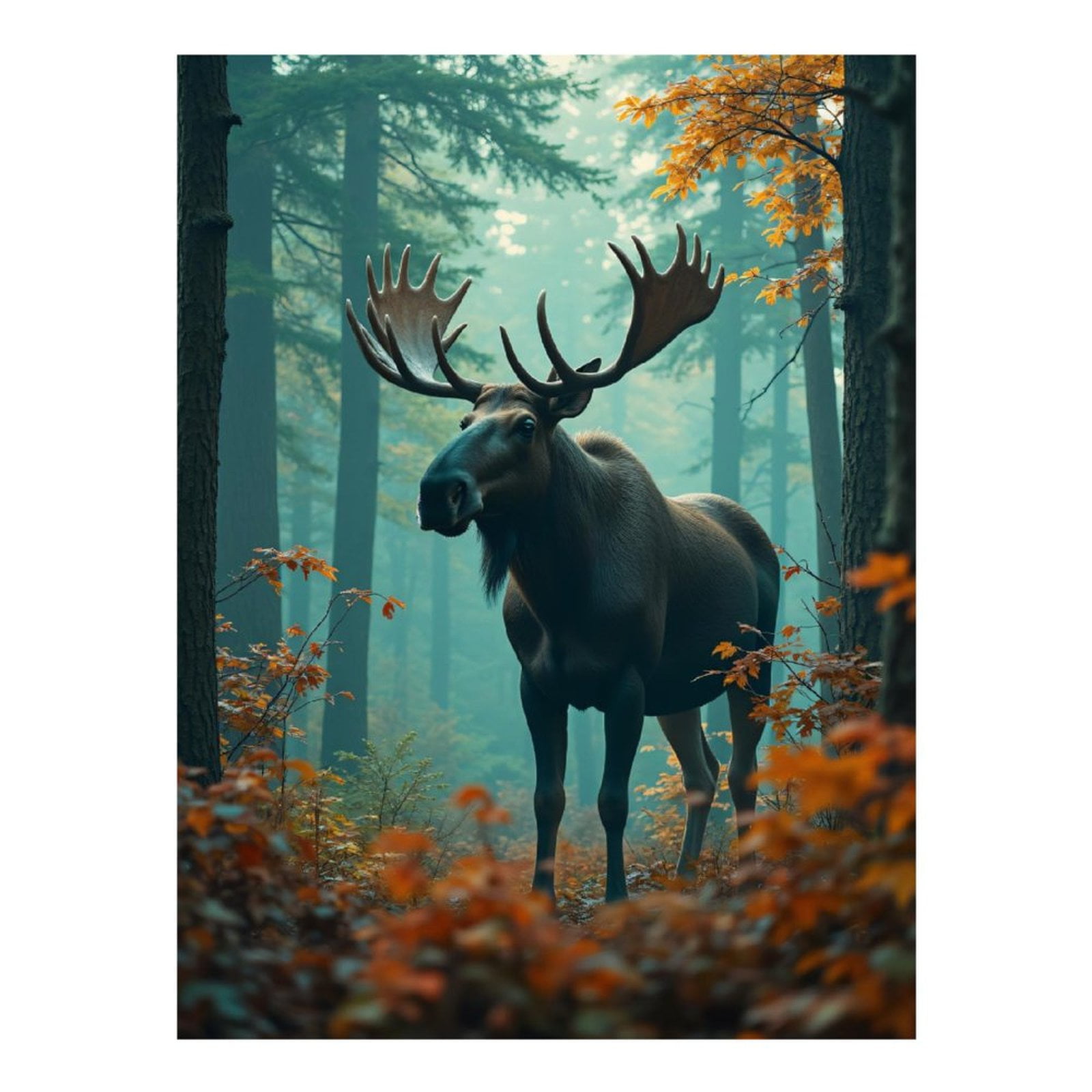 Diamond Art Kit for Adults, Moose In Autumn Forest Diamond Painting for Adults Beginners, 5D DIY Diamond Art Painting Kits, Colorful Diamond Painting Craft for Home Decor 12x16