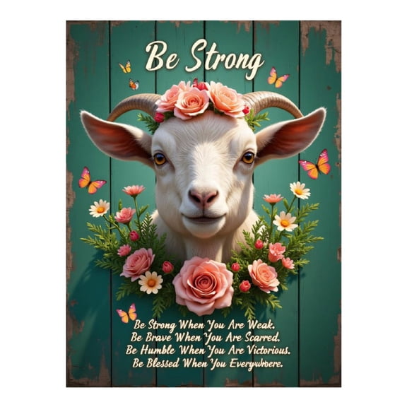 Diamond Art Kit for Adults, Motivational Goat Floral Composition Diamond Painting for Adults Beginners, DIY Diamond Art Painting Kits, 5D Diamond Painting Crafts for Home Decor 12x16 Frameless