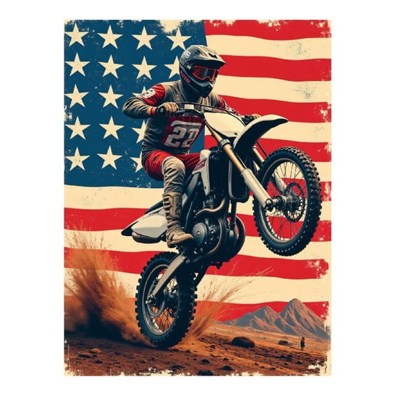 Diamond Art Kit for Adults, Moto Rider Desert Adventure Flag Diamond Painting for Adults Beginners, DIY Diamond Art Painting Kits, 5D Diamond Painting Crafts for Home Decor 12x16 Frameless