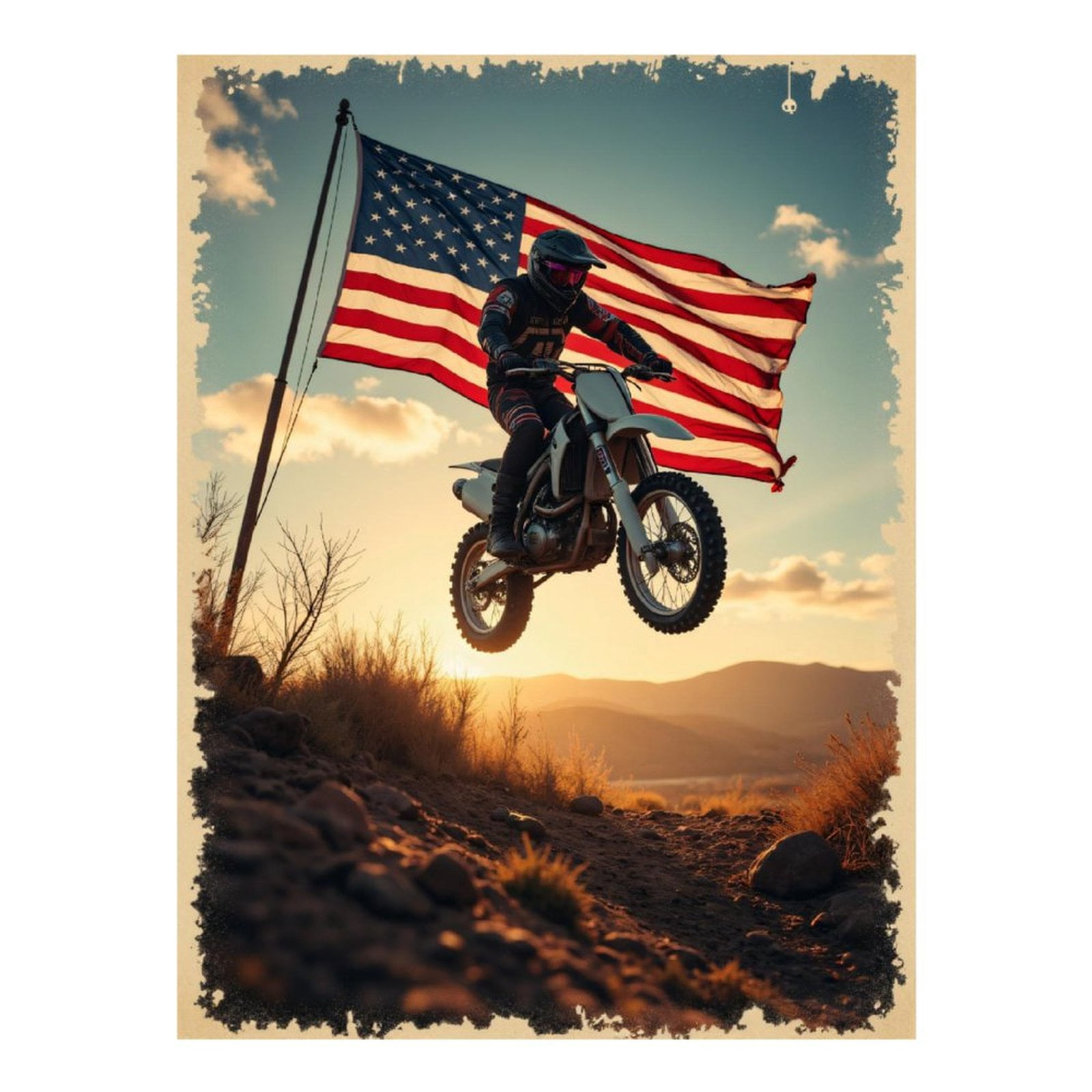 Diamond Art Kit for Adults, Motorcycle Rider Jumping Sunset Diamond Painting for Adults Beginners, DIY Diamond Art Painting Kits, 5D Diamond Painting Crafts for Home Decor 12x16 Frameless