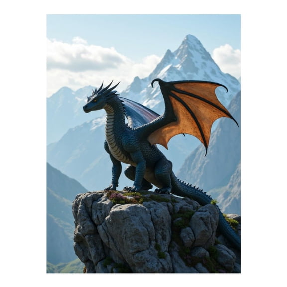 Diamond Art Kit for Adults, Mountain Sky Dragon Fantasy Landscape Diamond Painting for Adults Beginners, 5D DIY Diamond Art Painting Kits, Colorful Diamond Painting Craft for Home Decor 12x16