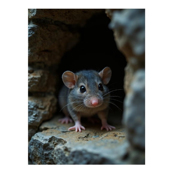 Diamond Art Kit for Adults, Mouse Peeking from Stone Hideaway Diamond Painting for Adults Beginners, 5D DIY Diamond Art Painting Kits, Colorful Diamond Painting Craft for Home Decor 12x16