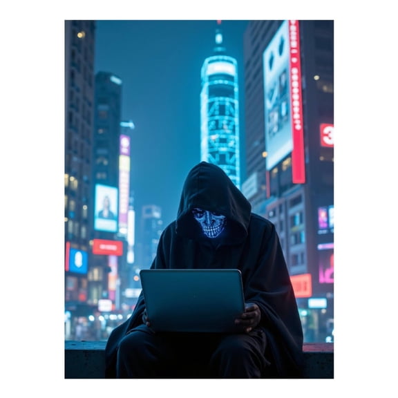 Diamond Art Kit for Adults, Mysterious Hooded Figure Cyber City Diamond Painting for Adults Beginners, 5D DIY Diamond Art Painting Kits, Colorful Diamond Painting Craft for Home Decor 12x16