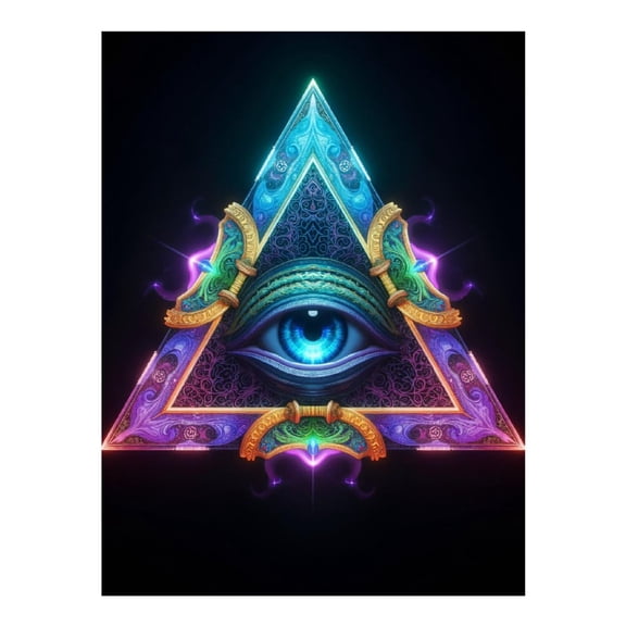 Diamond Art Kit for Adults, Mystic Eye Illuminated Triangle Diamond Painting for Adults Beginners, DIY Diamond Art Painting Kits, 5D Diamond Painting Crafts for Home Decor 12x16 Frameless