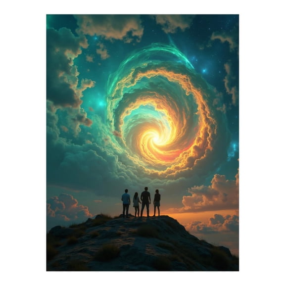 Diamond Art Kit for Adults, Mystical Vortex Skywatchers Diamond Painting for Adults Beginners, DIY Diamond Art Painting Kits, 5D Diamond Painting Crafts for Home Decor 12x16 Frameless