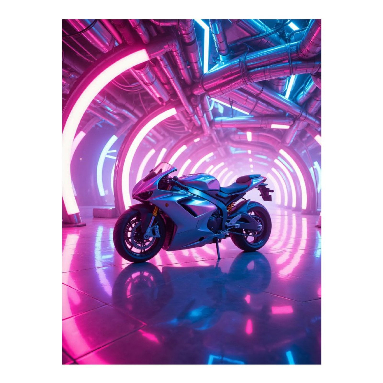 Diamond Art Kit for Adults, Neon Tunnel Futuristic Motorcycle Diamond Painting for Adults Beginners, DIY Diamond Art Painting Kits, 5D Diamond Painting Crafts for Home Decor 12x16 Frameless