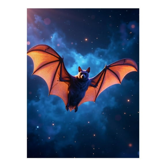 Diamond Art Kit for Adults, Night Sky Flying Bat Diamond Painting for Adults Beginners, 5D DIY Diamond Art Painting Kits, Colorful Diamond Painting Craft for Home Decor 12x16