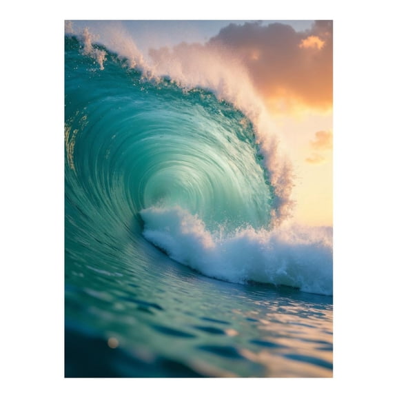 Diamond Art Kit for Adults, Ocean Wave Surfing Sunset Beauty Diamond Painting for Adults Beginners, DIY Diamond Art Painting Kits, 5D Diamond Painting Crafts for Home Decor 12x16 Frameless