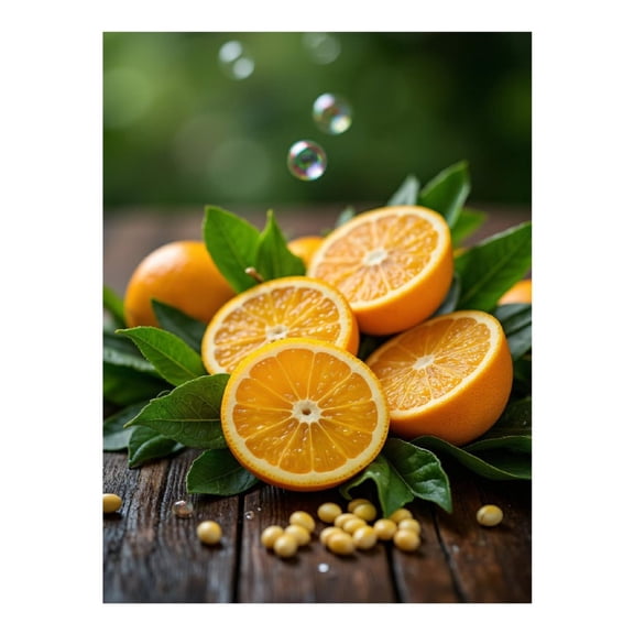 Diamond Art Kit for Adults, Orange Slices Green Leaves Bubbles Diamond Painting for Adults Beginners, 5D DIY Diamond Art Painting Kits, Colorful Diamond Painting Craft for Home Decor 12x16