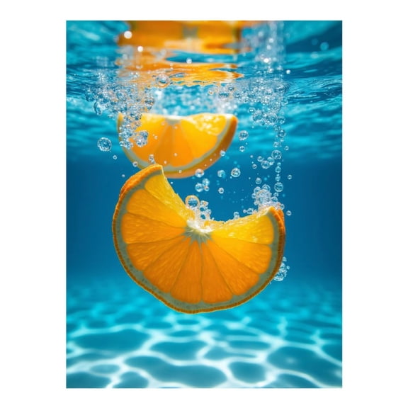 Diamond Art Kit for Adults, Orange Slices Underwater Bubbles Diamond Painting for Adults Beginners, 5D DIY Diamond Art Painting Kits, Colorful Diamond Painting Craft for Home Decor 12x16