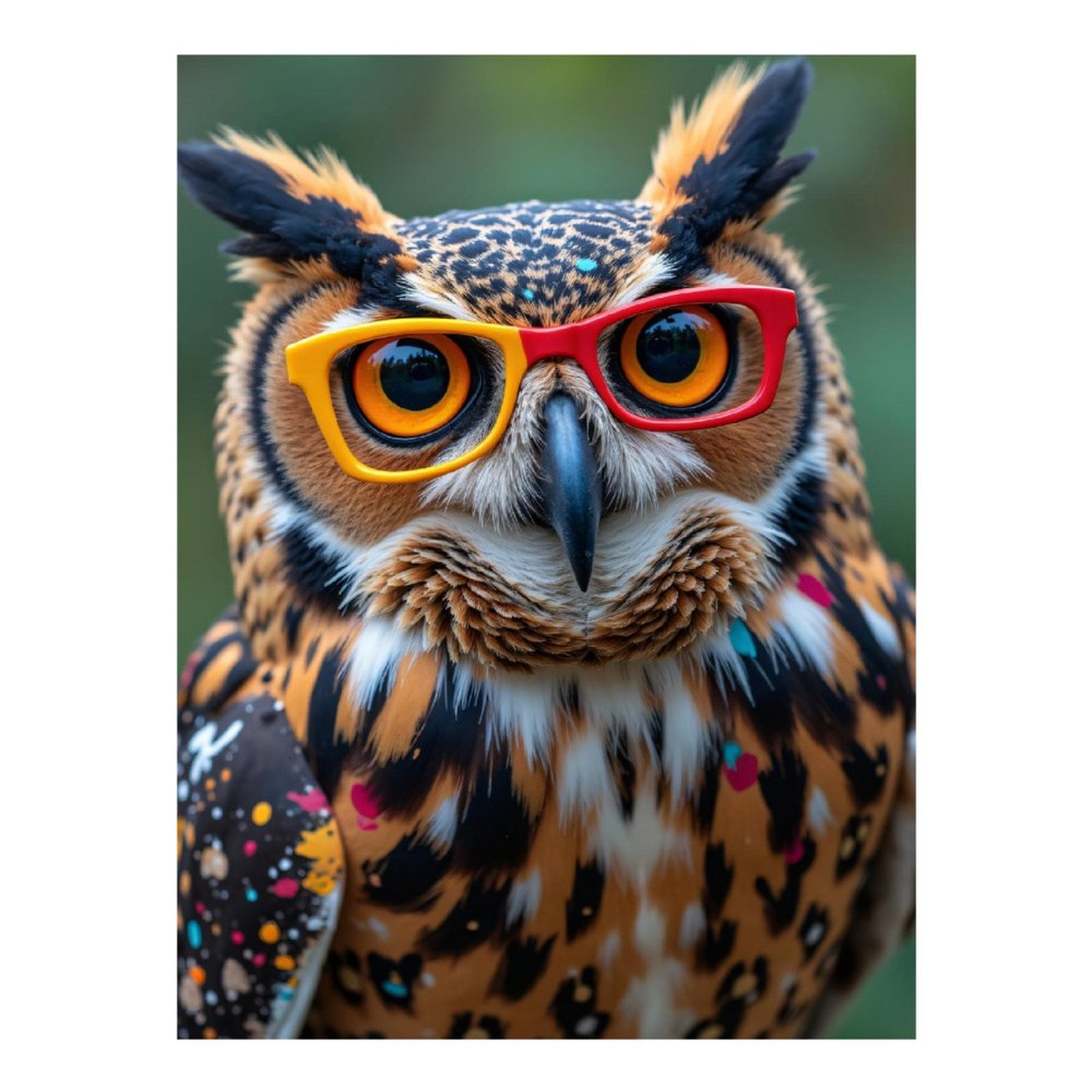 Diamond Art Kit for Adults, Owl Wearing Colorful Glasses Diamond Painting for Adults Beginners, 5D DIY Diamond Art Painting Kits, Colorful Diamond Painting Craft for Home Decor 12x16