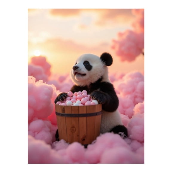 Diamond Art Kit for Adults, Panda Cozy in Candy Fluff Dream Diamond Painting for Adults Beginners, DIY Diamond Art Painting Kits, 5D Diamond Painting Crafts for Home Decor 12x16 Frameless