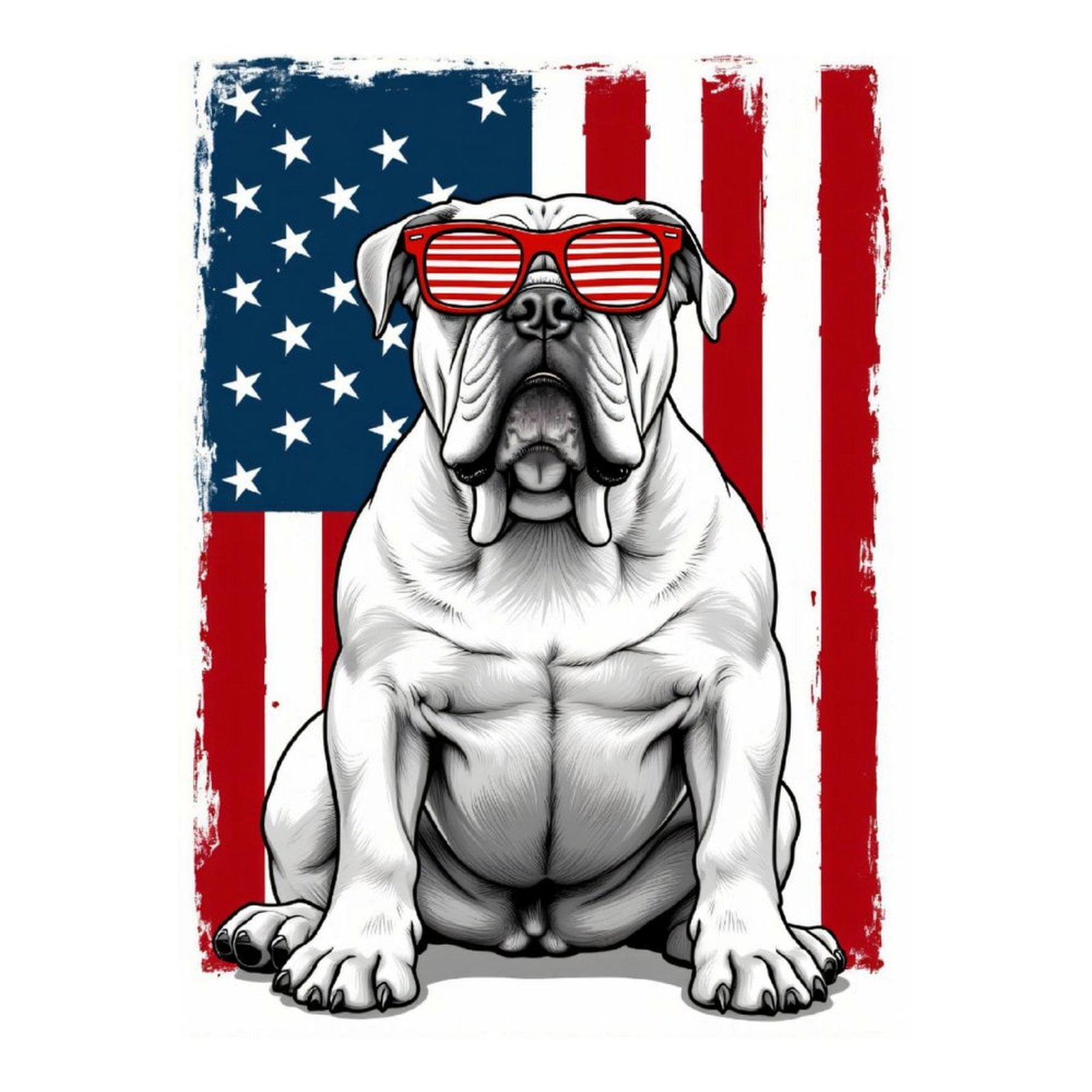 Diamond Art Kit for Adults, Patriotic Bulldog With Sunglasses Diamond Painting for Adults Beginners, DIY Diamond Art Painting Kits, 5D Diamond Painting Crafts for Home Decor 12x16 Frameless