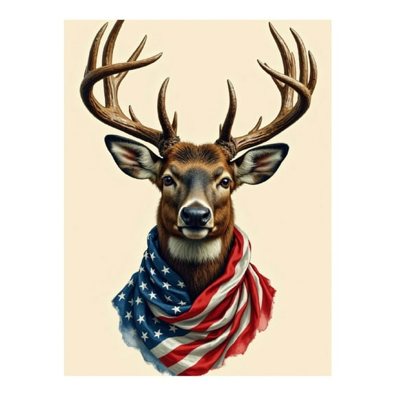 Diamond Art Kit for Adults, Patriotic Deer Portrait Art Diamond Painting for Adults Beginners, DIY Diamond Art Painting Kits, 5D Diamond Painting Crafts for Home Decor 12x16 Frameless