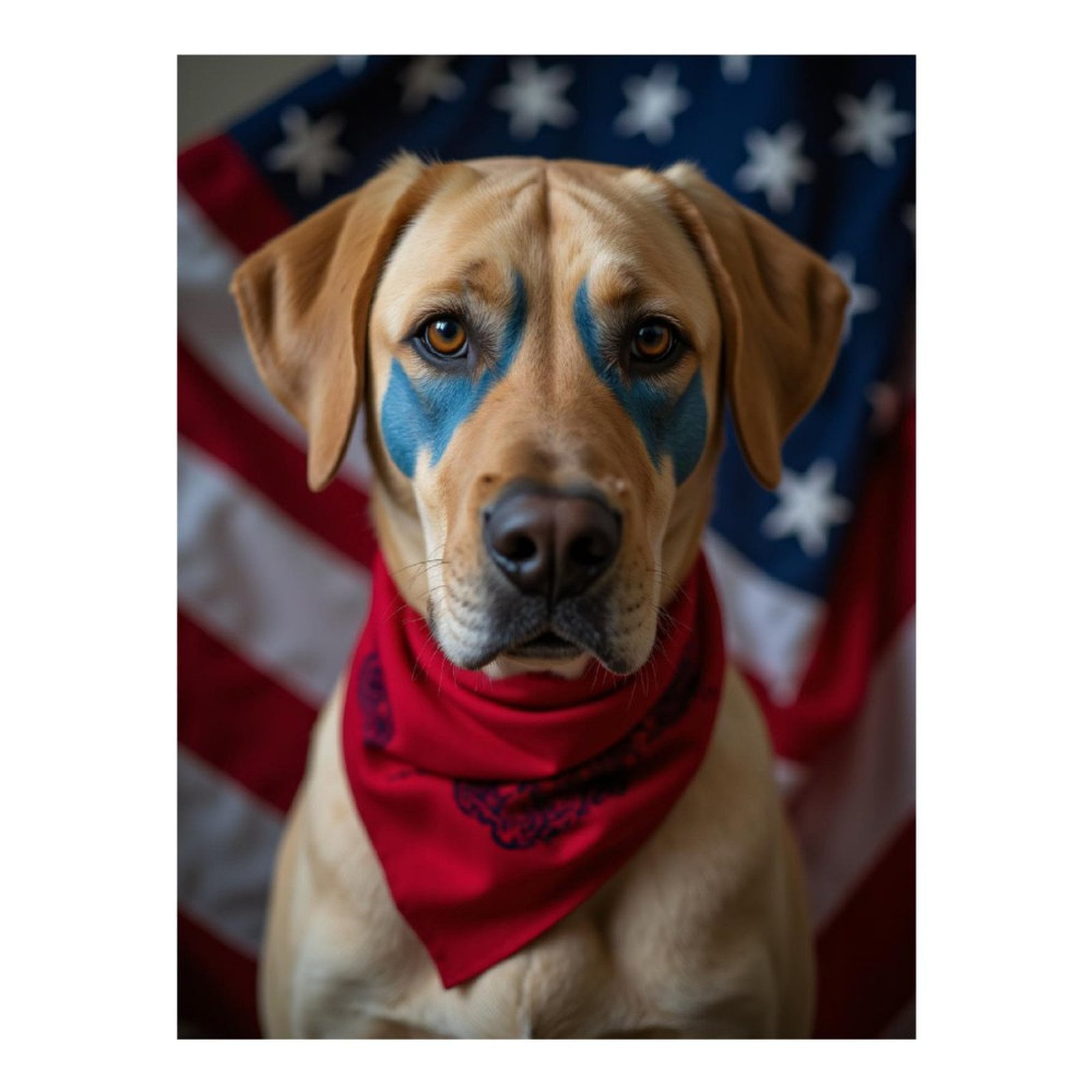 Diamond Art Kit for Adults, Patriotic Dog Portrait Stars Red Diamond Painting for Adults Beginners, DIY Diamond Art Painting Kits, 5D Diamond Painting Crafts for Home Decor 12x16 Frameless