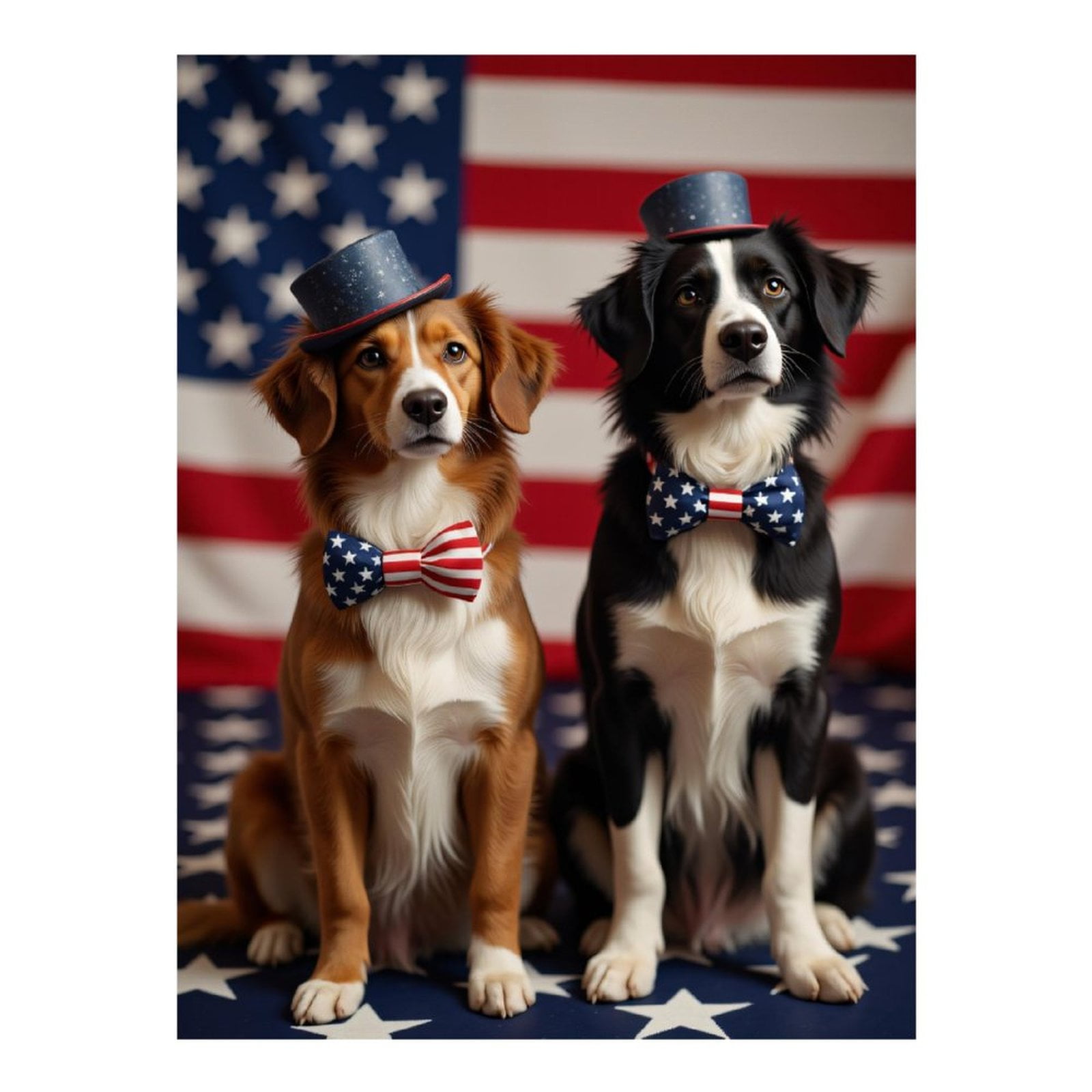 Diamond Art Kit for Adults, Patriotic Dogs With Bow Ties Diamond Painting for Adults Beginners, 5D DIY Diamond Art Painting Kits, Colorful Diamond Painting Craft for Home Decor 12x16