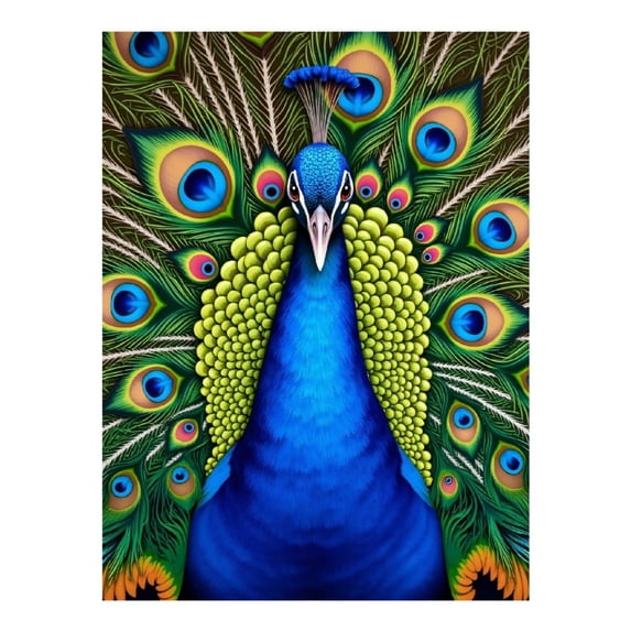 Diamond Art Kit for Adults, Peacock Vibrant Feathers Artistry Diamond Painting for Adults Beginners, DIY Diamond Art Painting Kits, 5D Diamond Painting Crafts for Home Decor 12x16 Frameless