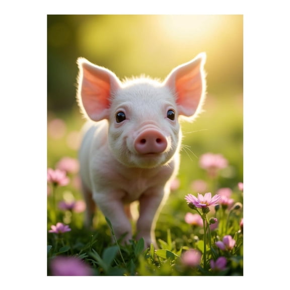 Diamond Art Kit for Adults, Piglet Meadow Sunshine Blossoms Diamond Painting for Adults Beginners, DIY Diamond Art Painting Kits, 5D Diamond Painting Crafts for Home Decor 12x16 Frameless