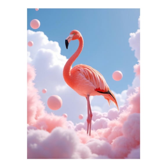 Diamond Art Kit for Adults, Pink Flamingo Dreamy Clouds Sky Diamond Painting for Adults Beginners, 5D DIY Diamond Art Painting Kits, Colorful Diamond Painting Craft for Home Decor 12x16