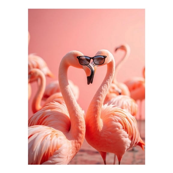 Diamond Art Kit for Adults, Pink Flamingos Stylish Sunglasses Diamond Painting for Adults Beginners, 5D DIY Diamond Art Painting Kits, Colorful Diamond Painting Craft for Home Decor 12x16