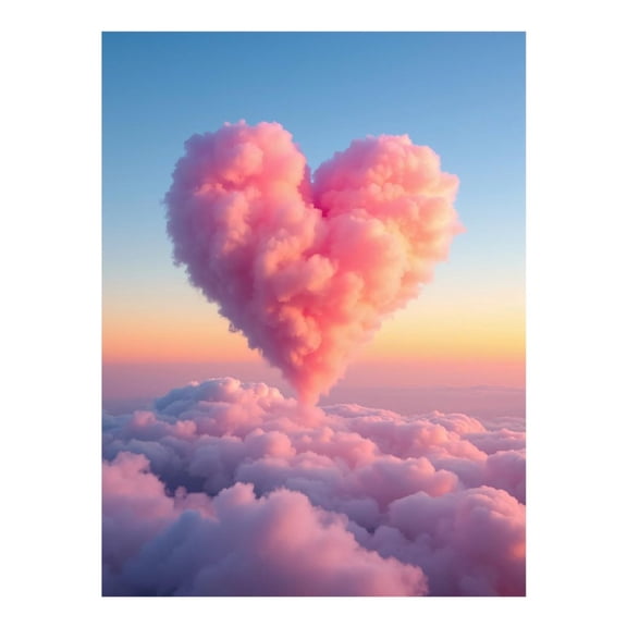 Diamond Art Kit for Adults, Pink Heart Cloud Sunset Sky Diamond Painting for Adults Beginners, DIY Diamond Art Painting Kits, 5D Diamond Painting Crafts for Home Decor 12x16 Frameless