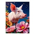thumbnail image 1 of Diamond Art Kit for Adults, Pink Piglet Starry Night Blossoms Diamond Painting for Adults Beginners, 5D DIY Diamond Art Painting Kits, Colorful Diamond Painting Craft for Home Decor 12x16, 1 of 7