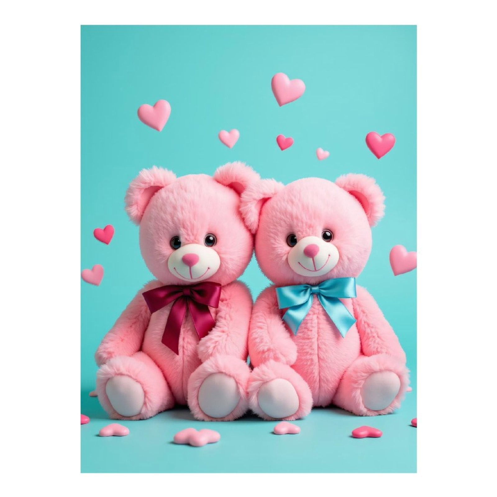 Diamond Art Kit for Adults, Pink Teddy Bears With Hearts Diamond Painting for Adults Beginners, 5D DIY Diamond Art Painting Kits, Colorful Diamond Painting Craft for Home Decor 12x16