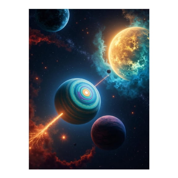 Diamond Art Kit for Adults, Planets Cosmic Energy Scene Diamond Painting for Adults Beginners, DIY Diamond Art Painting Kits, 5D Diamond Painting Crafts for Home Decor 12x16 Frameless
