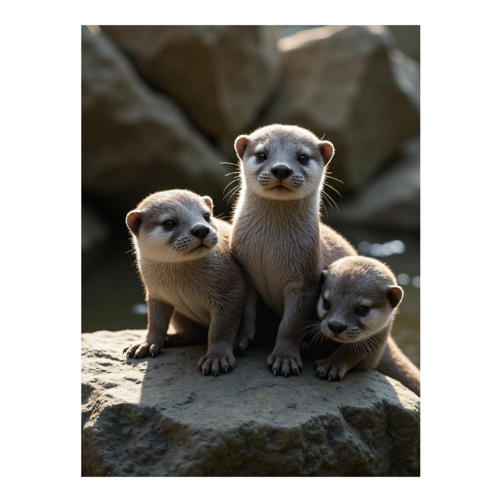 Diamond Art Kit for Adults, Playful Otter Trio On Rocks Diamond Painting for Adults Beginners, DIY Diamond Art Painting Kits, 5D Diamond Painting Crafts for Home Decor 12x16 Frameless