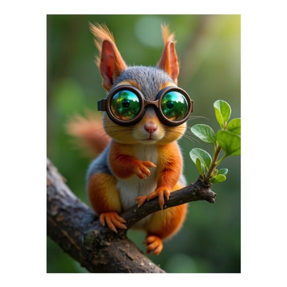 Diamond Art Kit for Adults, Playful Squirrel Goggles Forest Fun Diamond Painting for Adults Beginners, 5D DIY Diamond Art Painting Kits, Colorful Diamond Painting Craft for Home Decor 12x16