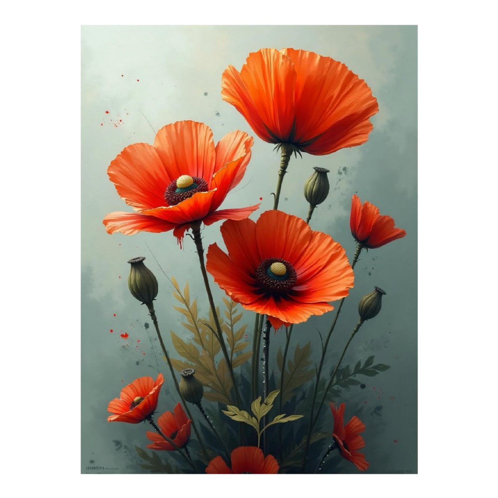 Diamond Art Kit for Adults, Poppy Flower Print No.24 Diamond Painting ...