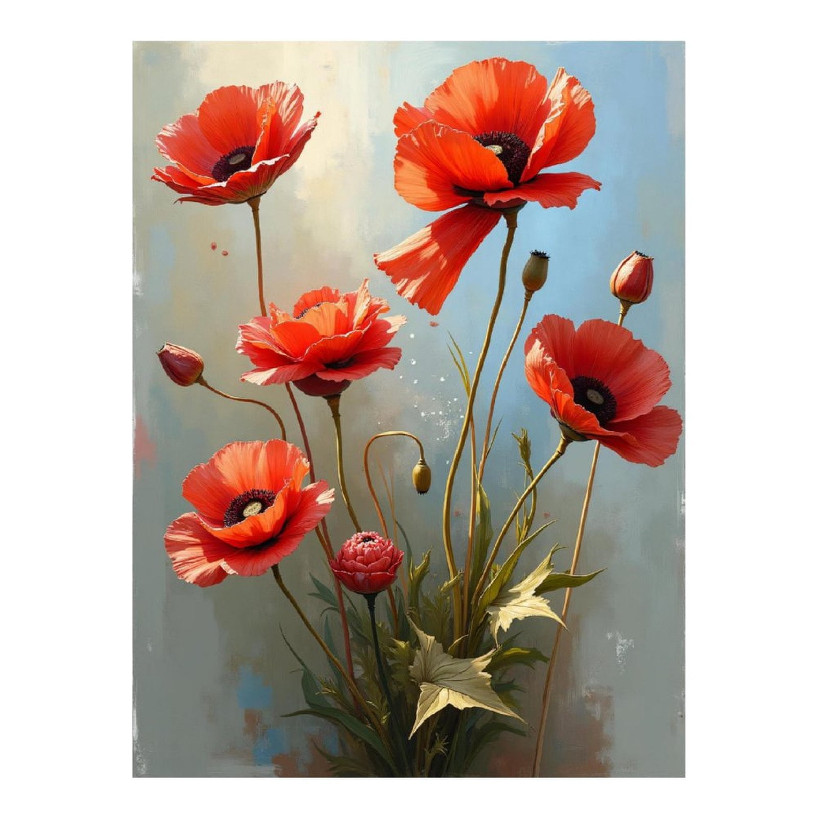 Diamond Art Kit for Adults, Poppy Flower Print No.49 Diamond Painting ...