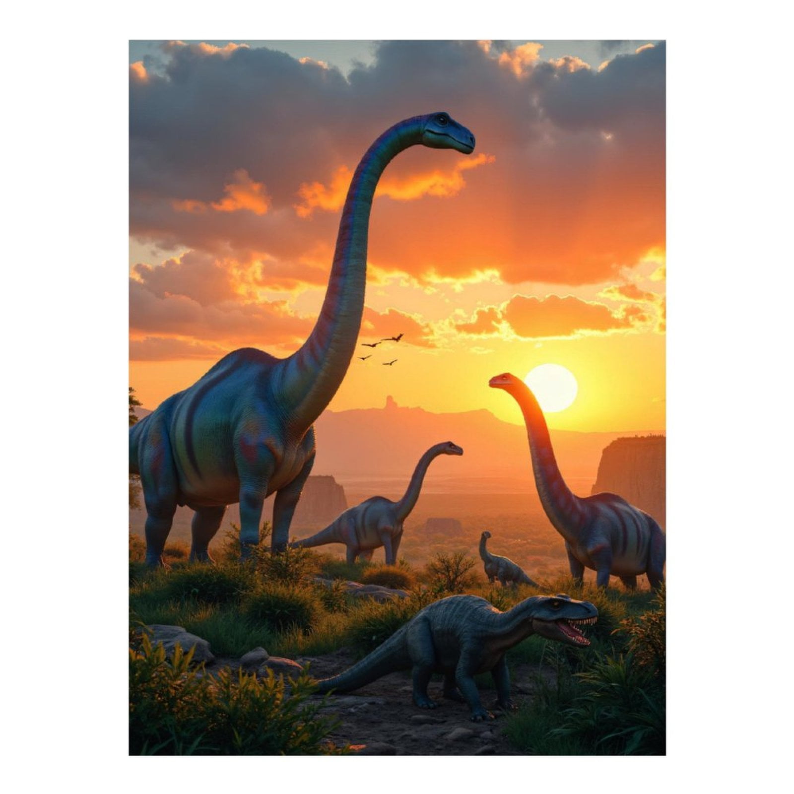 Diamond Art Kit for Adults, Prehistoric Sunset Dinosaur Scene Diamond Painting for Adults Beginners, 5D DIY Diamond Art Painting Kits, Colorful Diamond Painting Craft for Home Decor 12x16