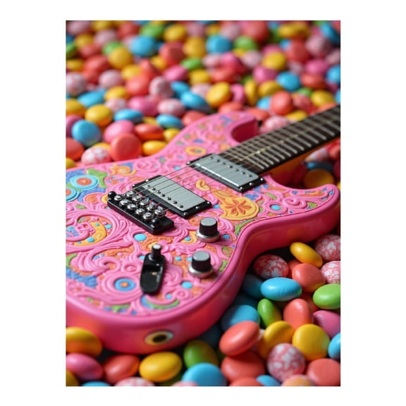 Diamond Art Kit for Adults, Psychedelic Candy Guitar Vibes Diamond Painting for Adults Beginners, 5D DIY Diamond Art Painting Kits, Colorful Diamond Painting Craft for Home Decor 12x16