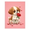 thumbnail image 1 of Diamond Art Kit for Adults, Puppy Holding Red Rose Cute Art Diamond Painting for Adults Beginners, DIY Diamond Art Painting Kits, 5D Diamond Painting Crafts for Home Decor 12x16 Frameless, 1 of 7