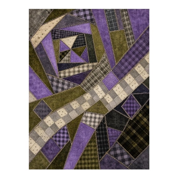 Diamond Art Kit for Adults, Purple Patch Quilt Diamond Painting for Adults Beginners, 5D DIY Diamond Art Painting Kits, Colorful Diamond Painting Craft for Home Decor 12x16