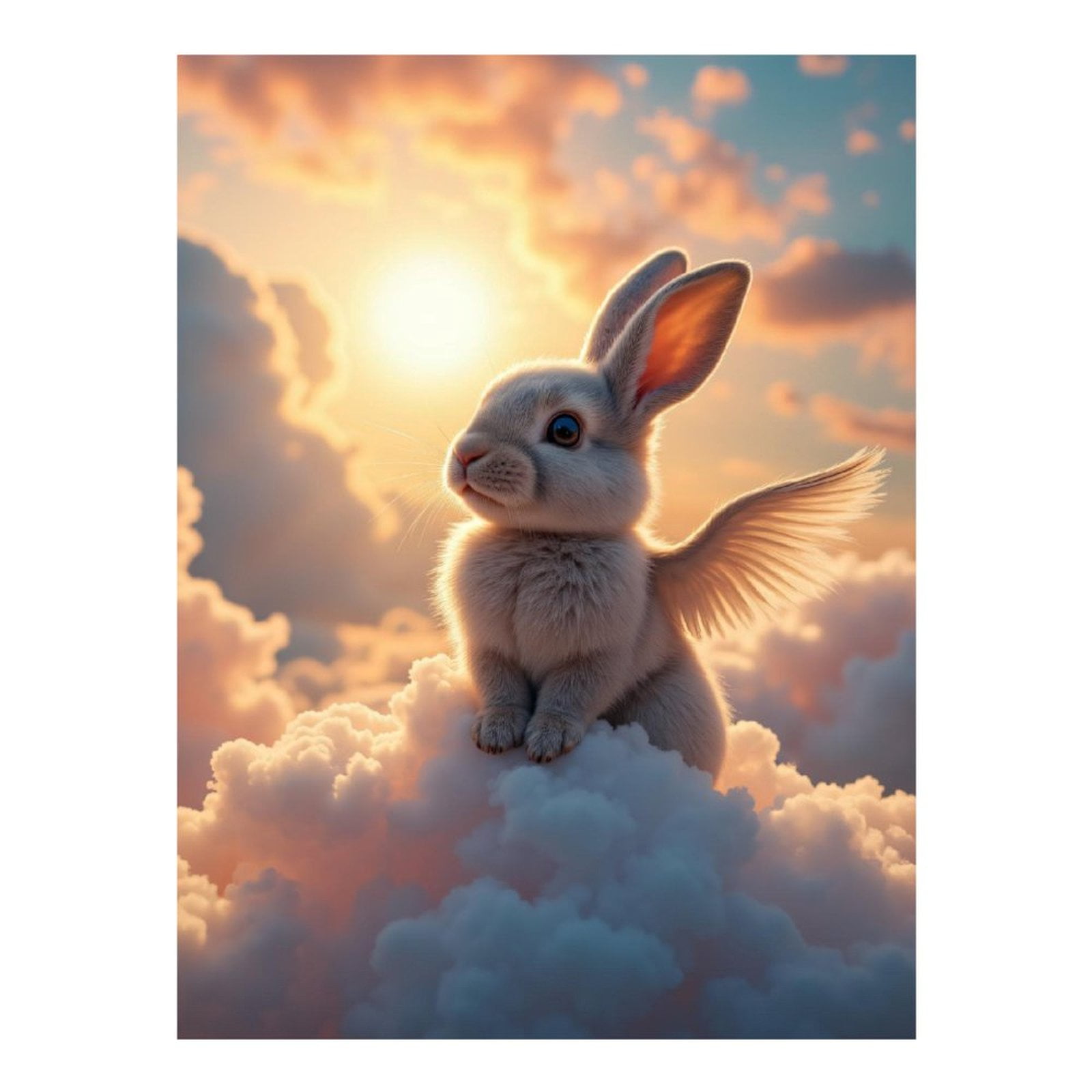 Diamond Art Kit for Adults, Rabbit Cloud Sunrise Wings Fantasy Diamond ...