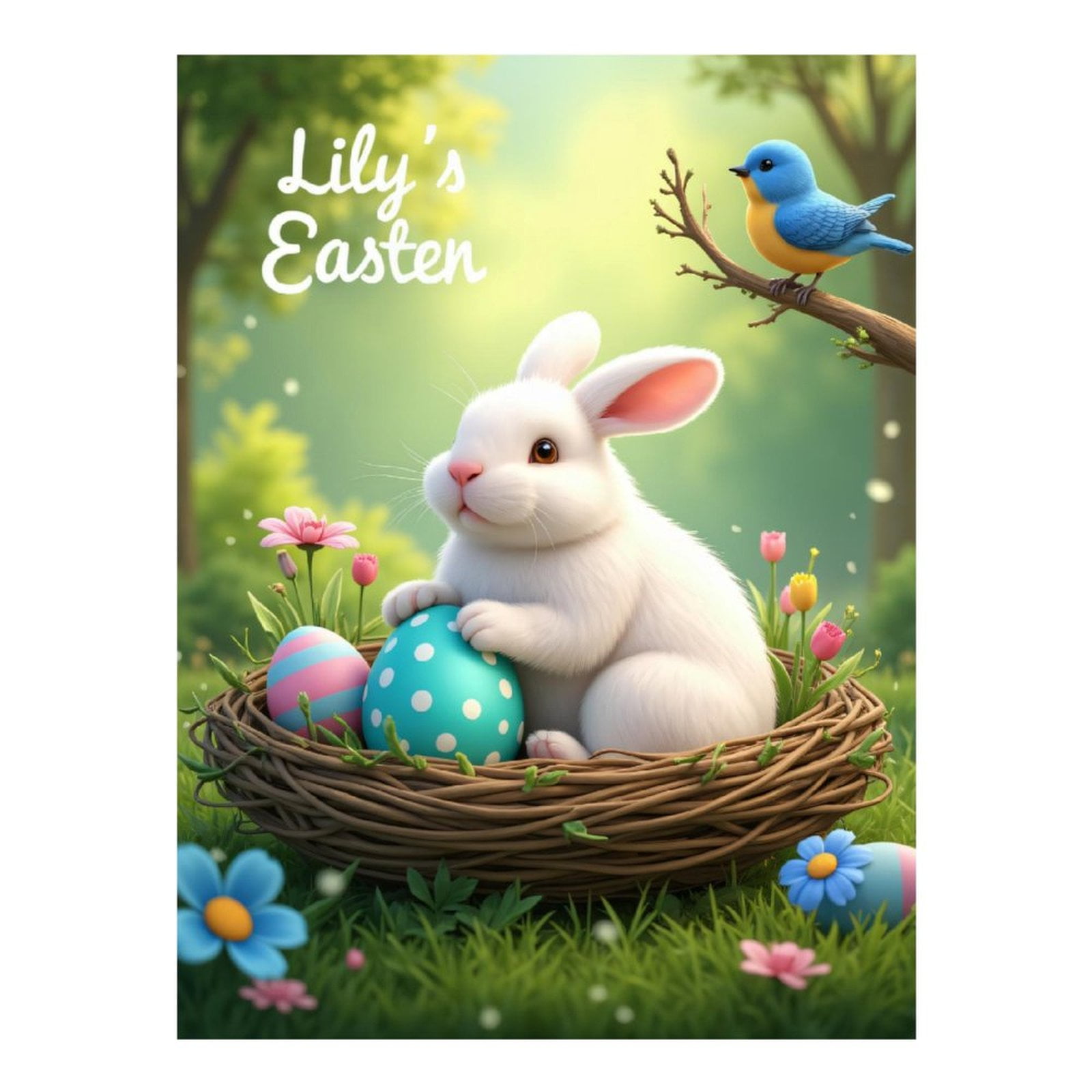 Diamond Art Kit for Adults, Rabbit Nesting Eggs Springtime Scene ...