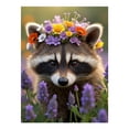 thumbnail image 1 of Diamond Art Kit for Adults, Raccoon With Floral Crown Lavender Field Diamond Painting for Adults Beginners, DIY Diamond Art Painting Kits, 5D Diamond Painting Crafts for Home Decor 12x16 Frameless, 1 of 7