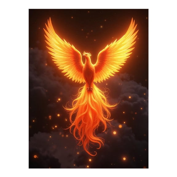 Diamond Art Kit for Adults, Radiant Phoenix Soaring Sky Diamond Painting for Adults Beginners, DIY Diamond Art Painting Kits, 5D Diamond Painting Crafts for Home Decor 12x16 Frameless