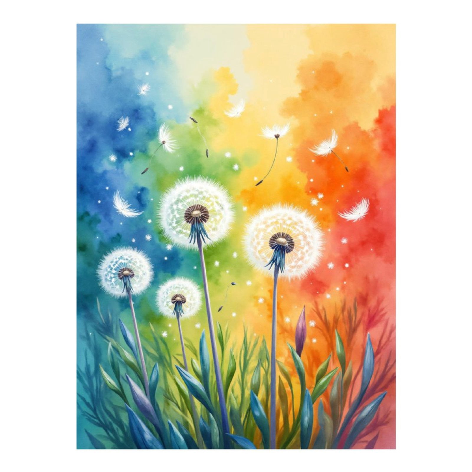 Diamond Art Kit for Adults, Rainbow Dandelion Dreams Scene Diamond Painting for Adults Beginners, DIY Diamond Art Painting Kits, 5D Diamond Painting Crafts for Home Decor 12x16 Frameless
