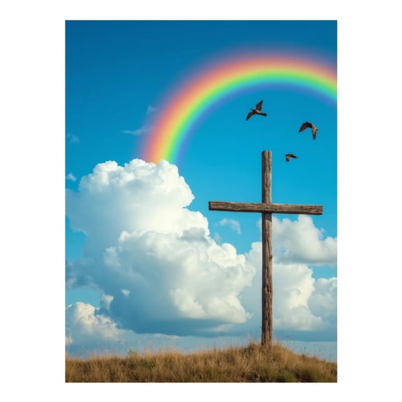Diamond Art Kit for Adults, Rainbow Sky Cross Birds Clouds Diamond Painting for Adults Beginners, DIY Diamond Art Painting Kits, 5D Diamond Painting Crafts for Home Decor 12x16 Frameless