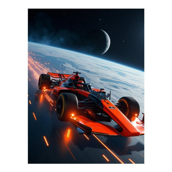 Diamond Art Kit for Adults, Red Race Car Space Adventure Diamond Painting for Adults Beginners, 5D DIY Diamond Art Painting Kits, Colorful Diamond Painting Craft for Home Decor 12x16