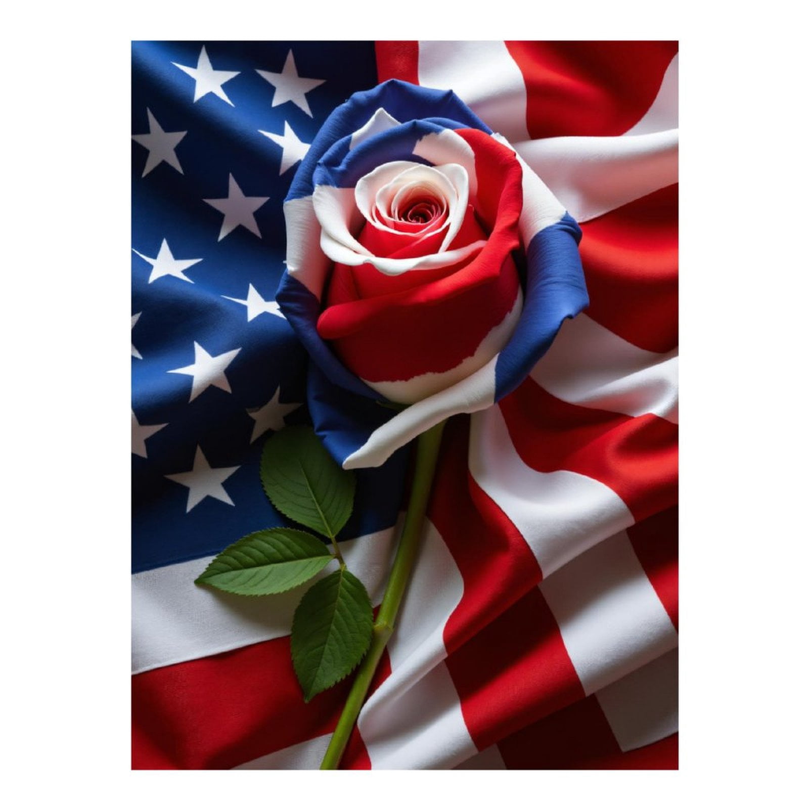 Diamond Art Kit for Adults, Red White Blue Rose Flag Diamond Painting for Adults Beginners, 5D DIY Diamond Art Painting Kits, Colorful Diamond Painting Craft for Home Decor 12x16 Frameless