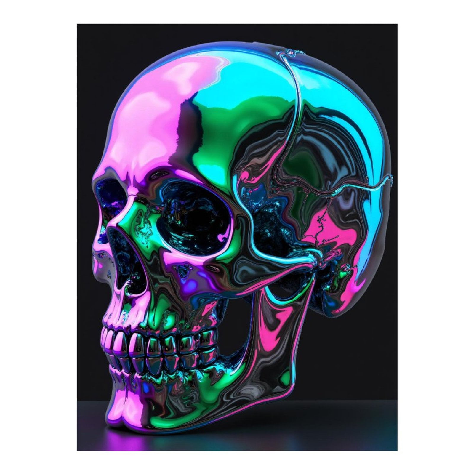 Diamond Art Kit for Adults, Reflective Vibrant Skull Art Diamond Painting for Adults Beginners, DIY Diamond Art Painting Kits, 5D Diamond Painting Crafts for Home Decor 12x16 Frameless