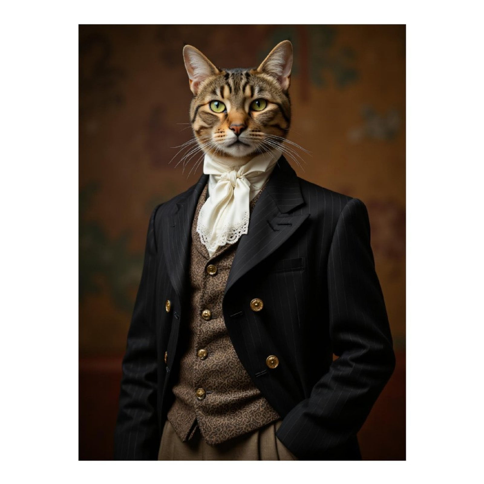 Diamond Art Kit for Adults, Regal Cat Victorian Attire Portrait Diamond Painting for Adults Beginners, DIY Diamond Art Painting Kits, 5D Diamond Painting Crafts for Home Decor 12x16 Frameless