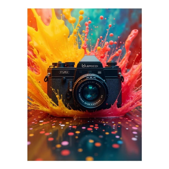 Diamond Art Kit for Adults, Retro Camera Splash Artistry Diamond Painting for Adults Beginners, DIY Diamond Art Painting Kits, 5D Diamond Painting Crafts for Home Decor 12x16 Frameless